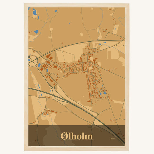 Ølholm plakat – Firkantet 2026 – Lys pastel brun
