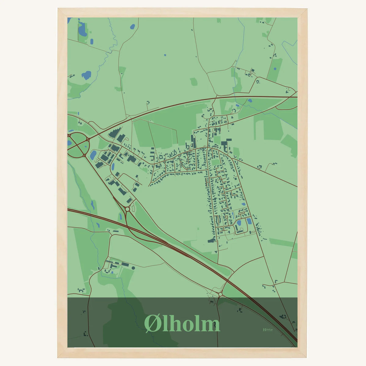 Ølholm plakat – Firkantet 2026 – Lys pastel grøn