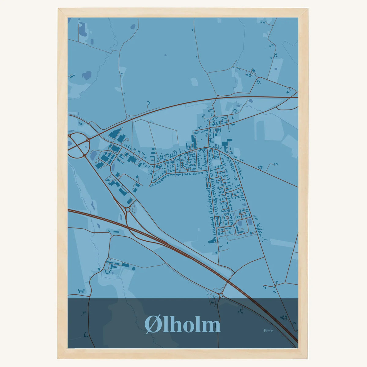 Ølholm plakat – Firkantet 2026 – Lys pastel blå