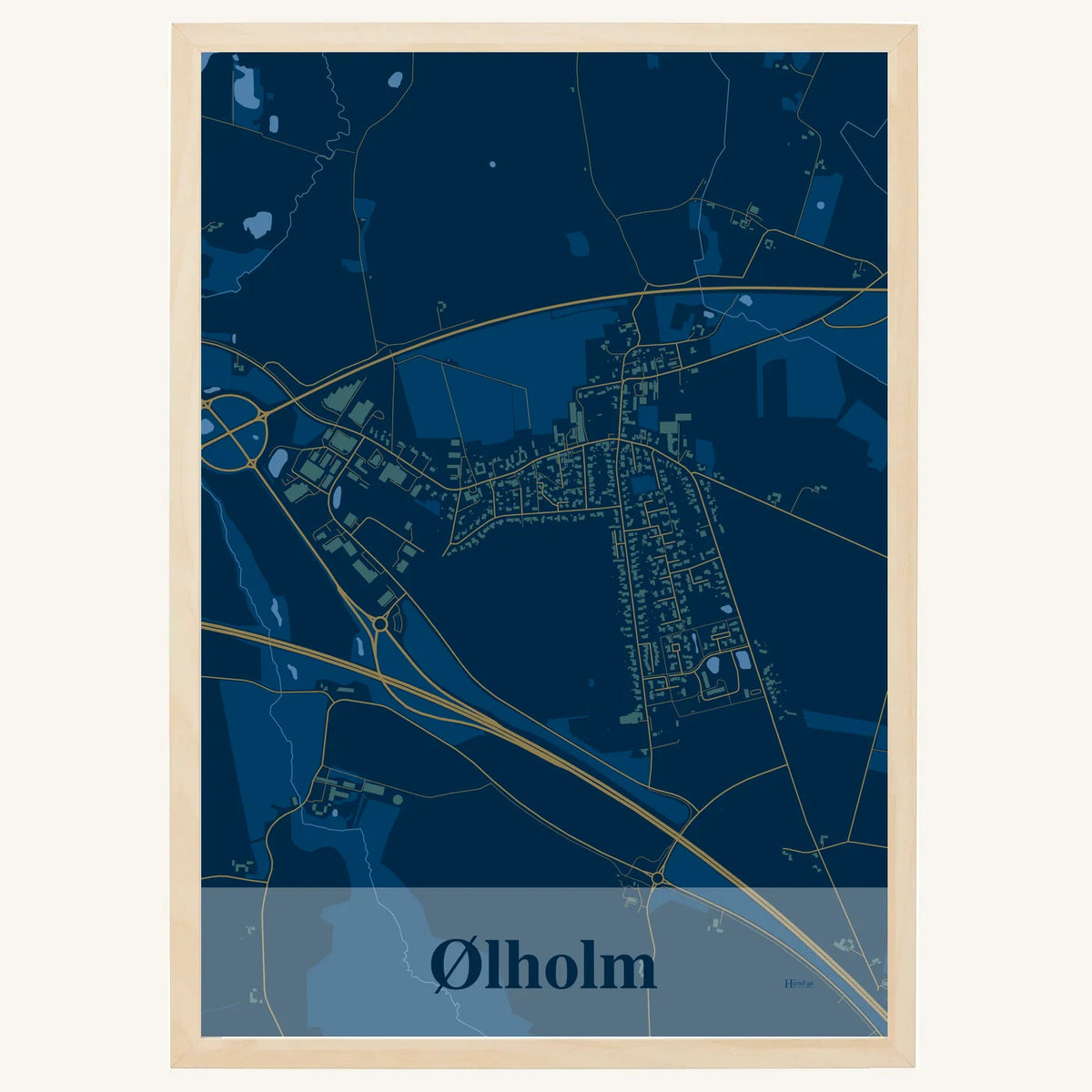 Ølholm plakat – Firkantet 2026 – Mørk blå