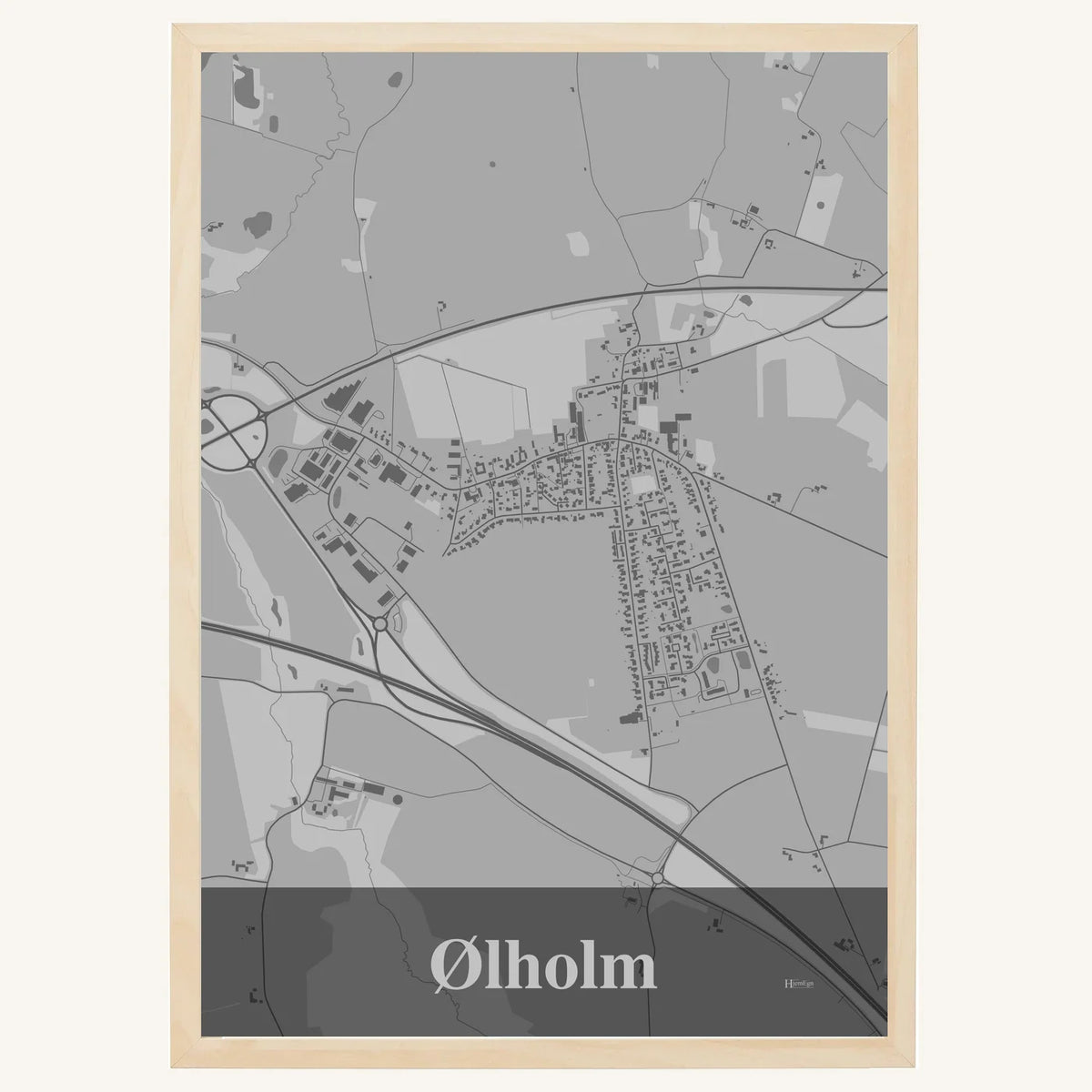 Ølholm plakat – Firkantet 2026 – Lys pastel grå