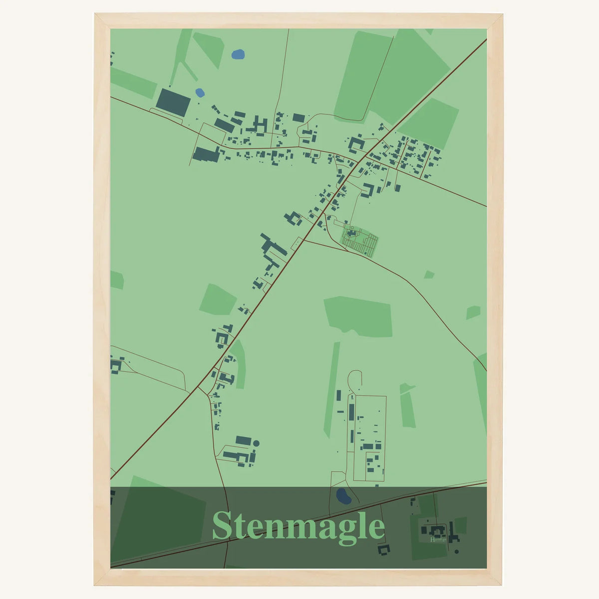 Stenmagle plakat – Firkantet 2026 – Lys pastel grøn