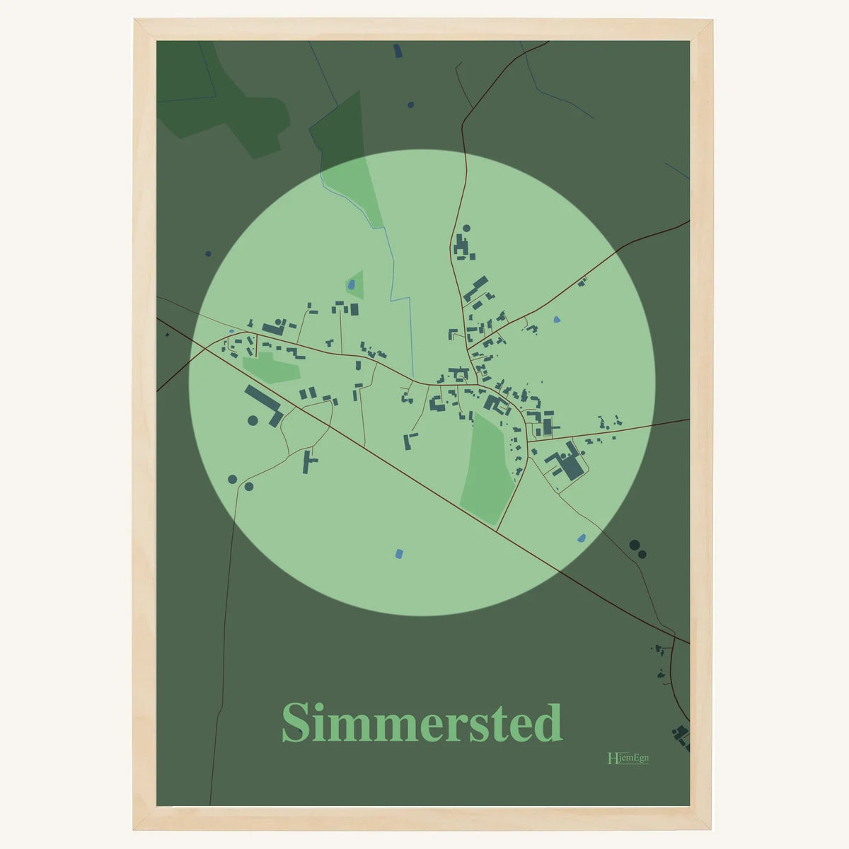 Simmersted plakat – Centrum 2026 – Lys pastel grøn