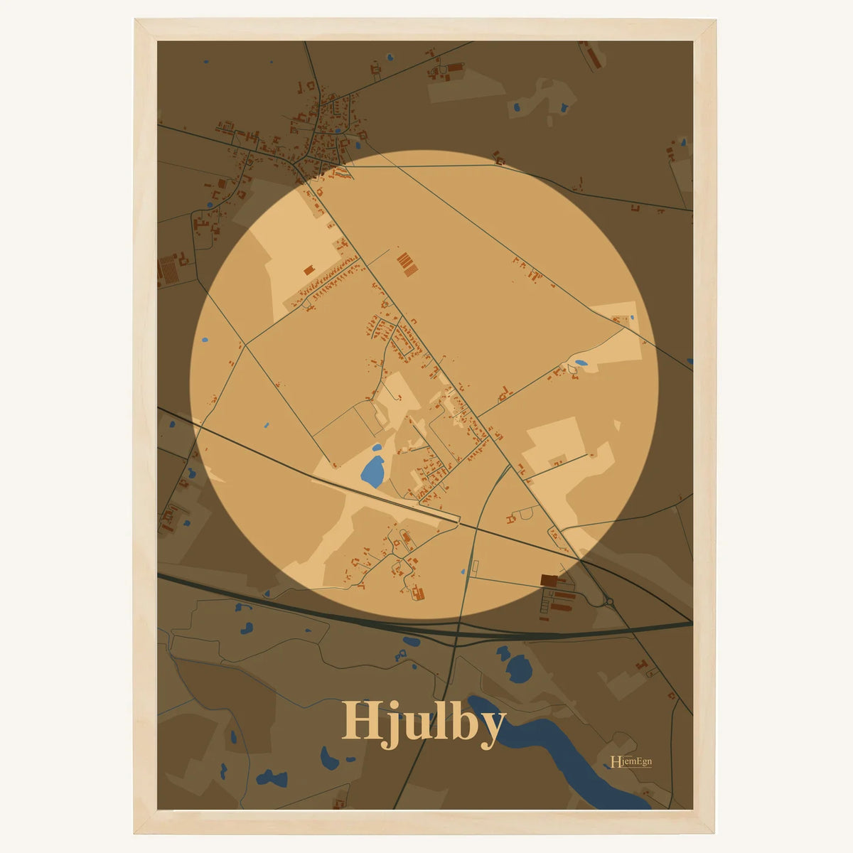 Hjulby plakat – Centrum 2026 – Lys pastel brun