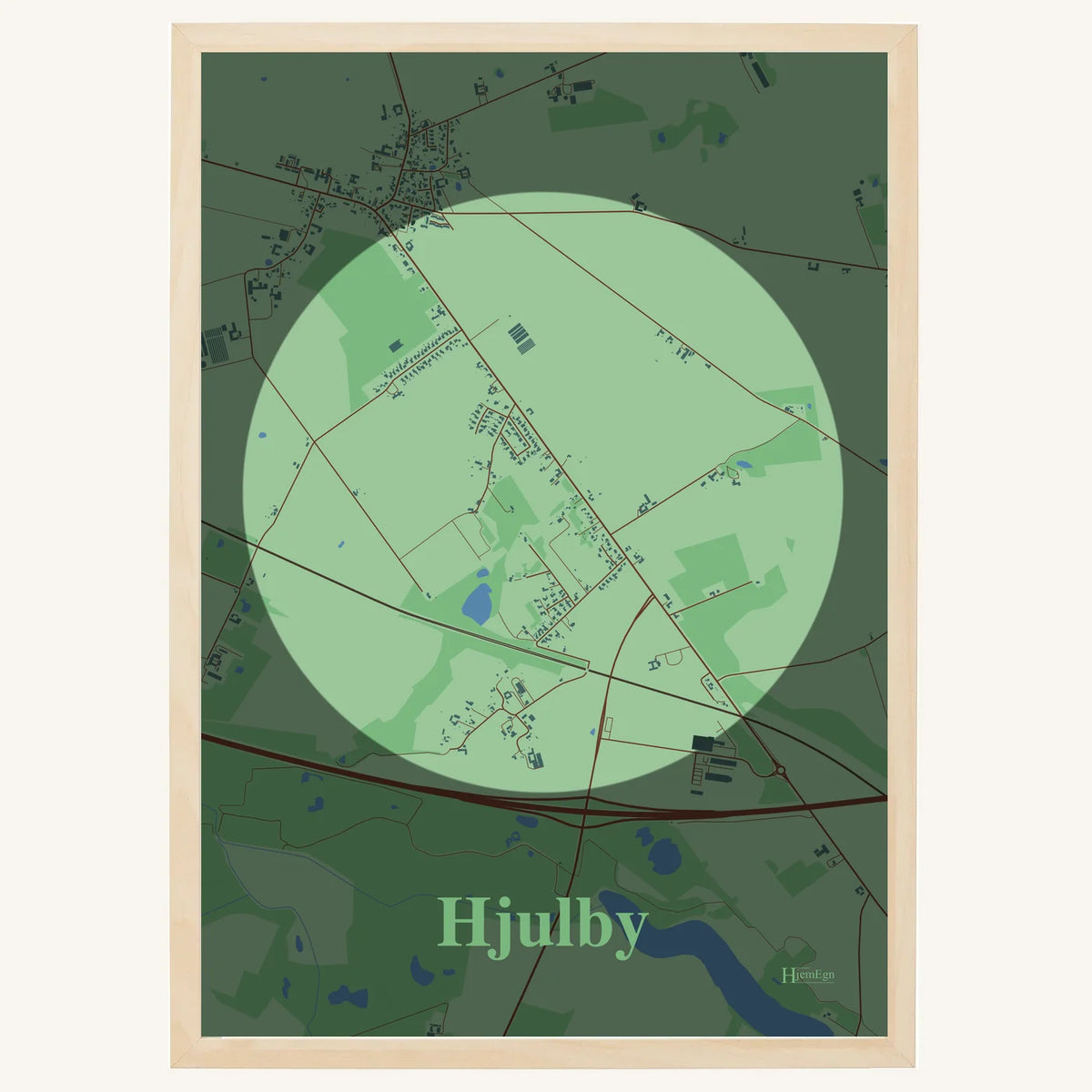 Hjulby plakat – Centrum 2026 – Lys pastel grøn