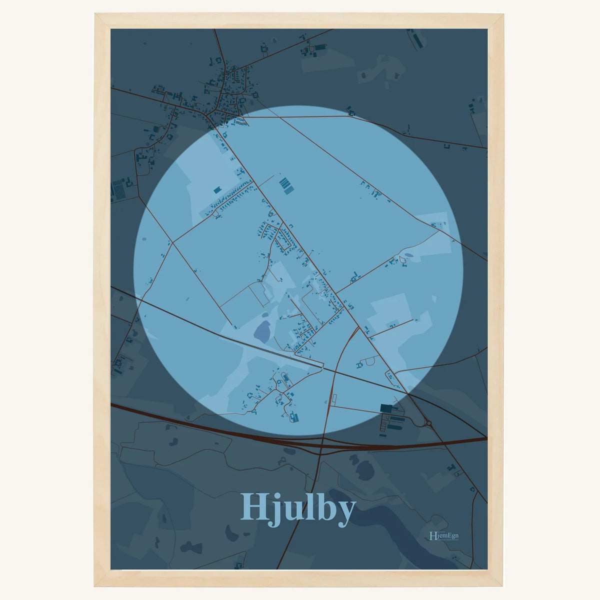 Hjulby plakat – Centrum 2026 – Lys pastel blå