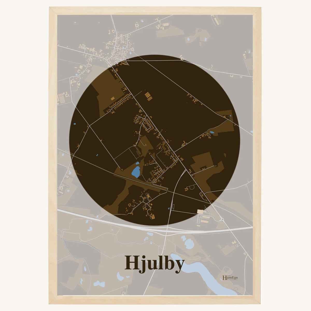 Hjulby plakat – Centrum 2026 – Mørk brun