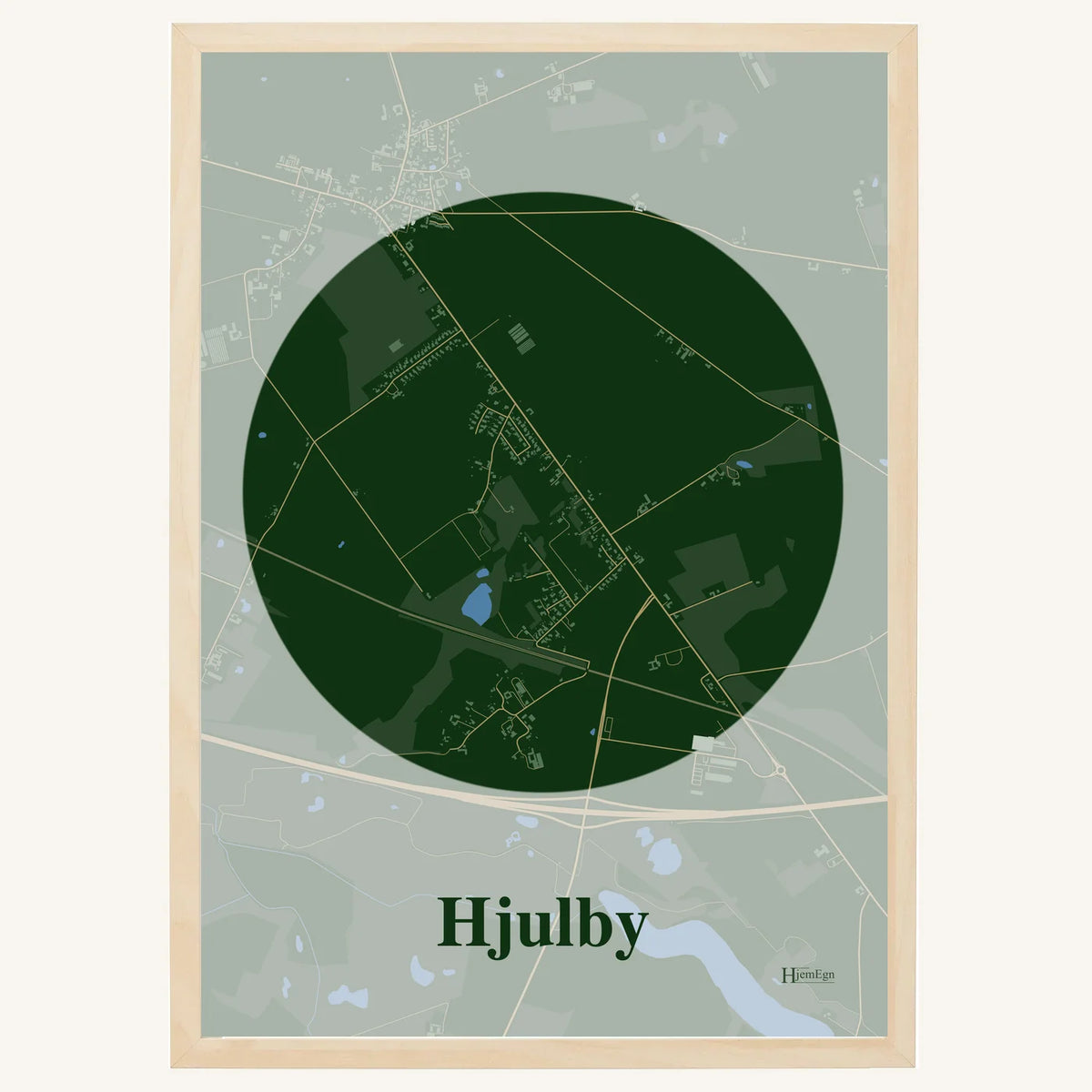 Hjulby plakat – Centrum 2026 – Mørk grøn