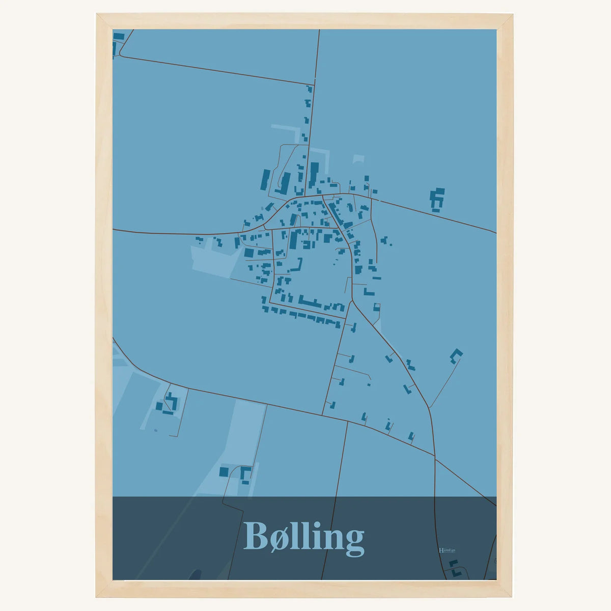 Bølling plakat – Firkantet 2026 – Lys pastel blå