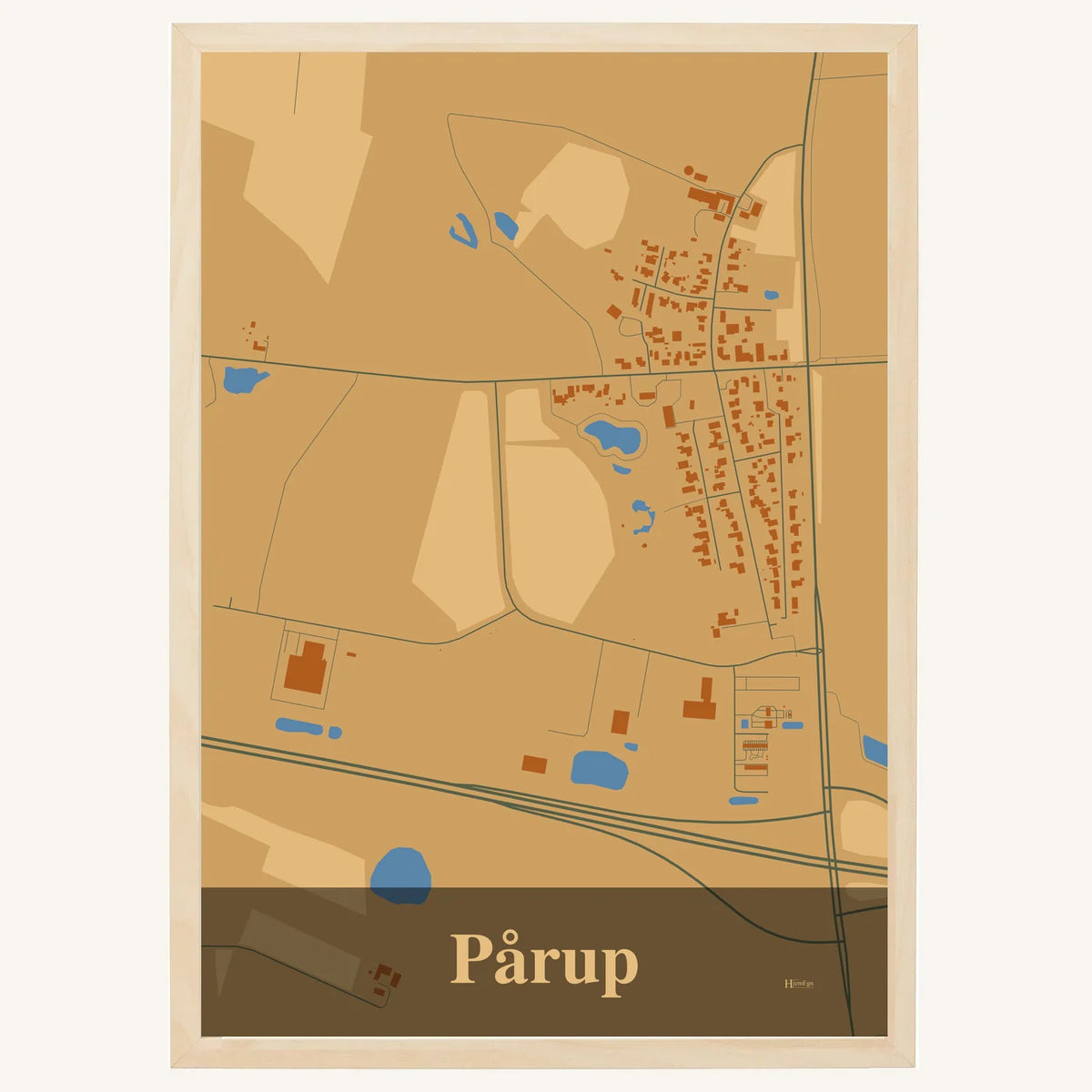 Pårup plakat – Firkantet 2026 – Lys pastel brun