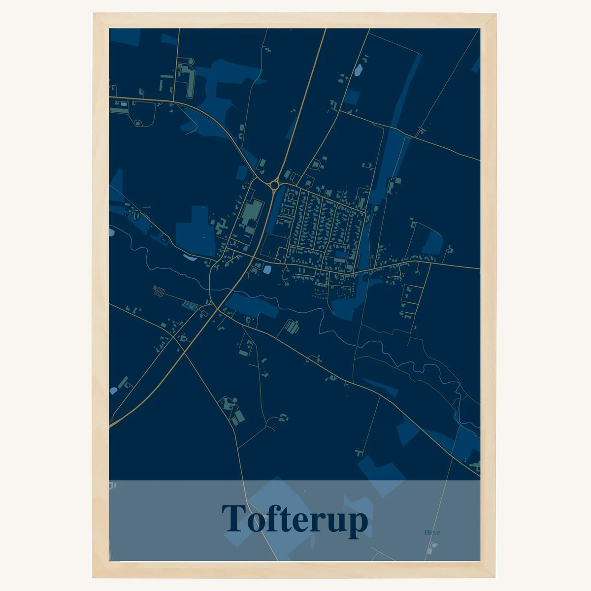 Tofterup plakat – Firkantet 2026 – Mørk blå
