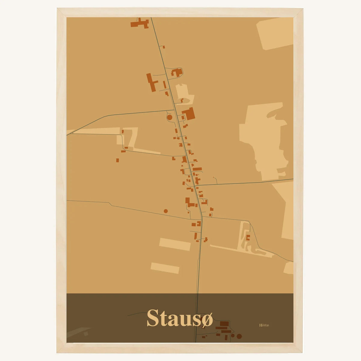 Stausø plakat – Firkantet 2026 – Lys pastel brun