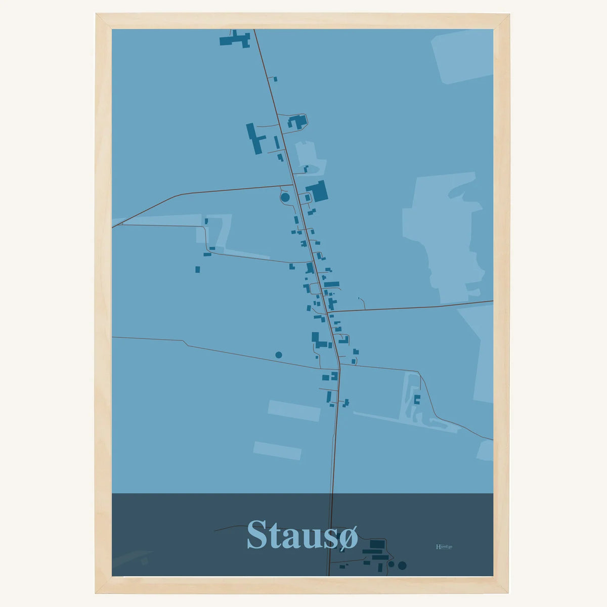Stausø plakat – Firkantet 2026 – Lys pastel blå