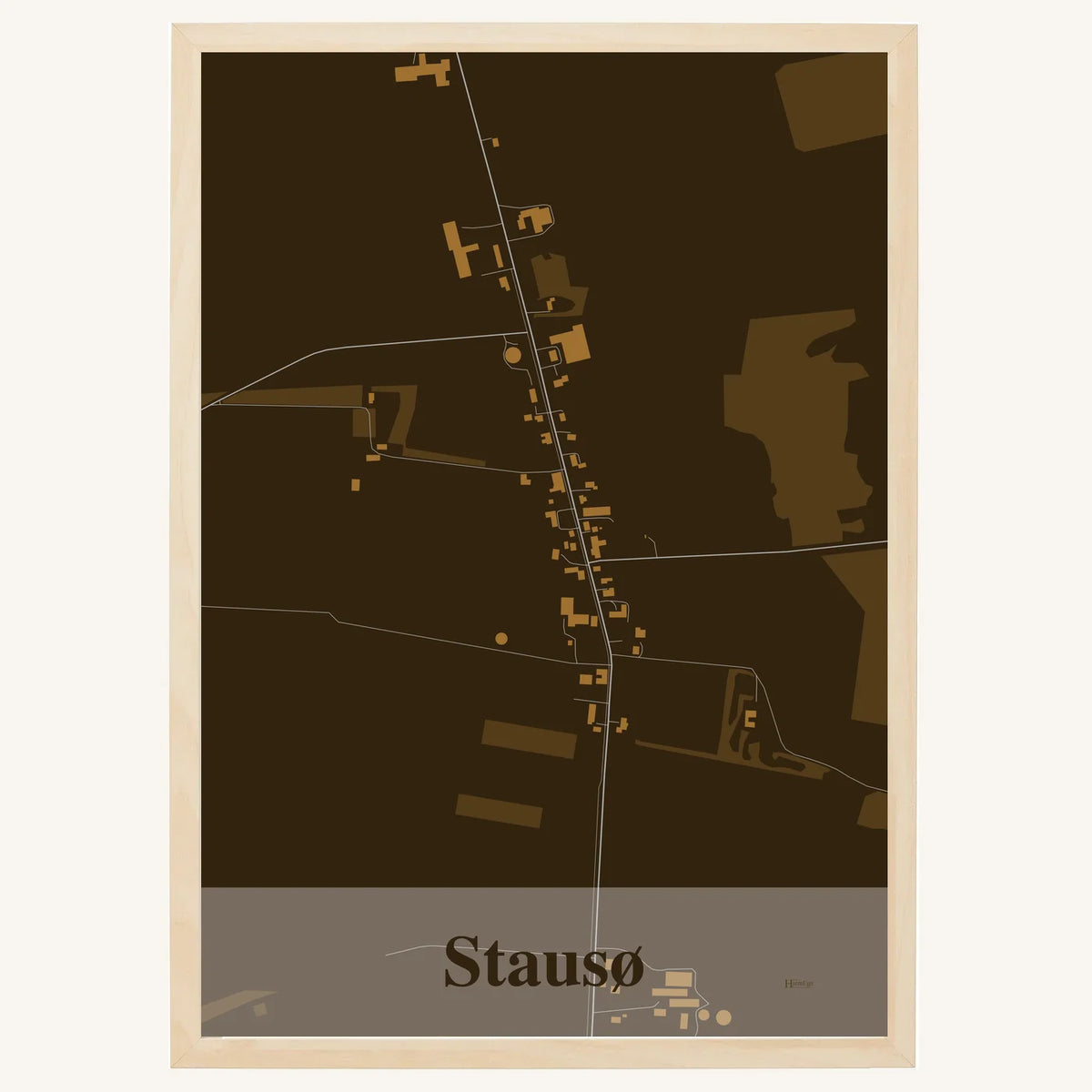 Stausø plakat – Firkantet 2026 – Mørk brun
