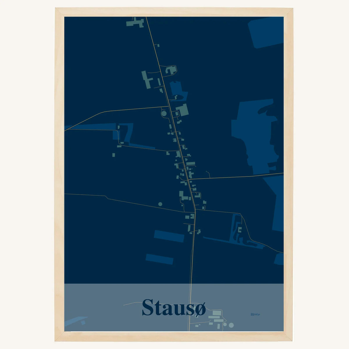 Stausø plakat – Firkantet 2026 – Mørk blå