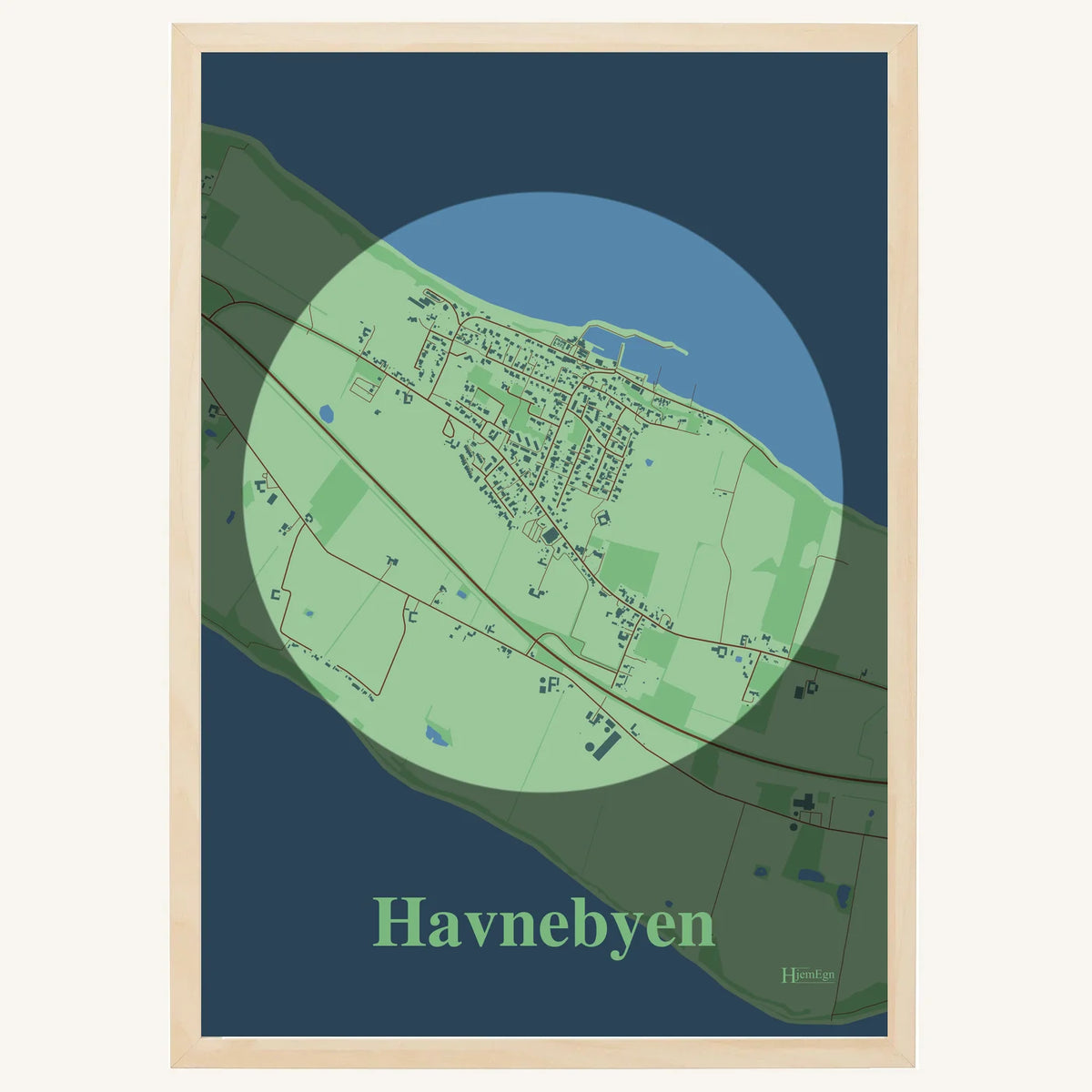 Havnebyen plakat – Centrum 2026 – Lys pastel grøn