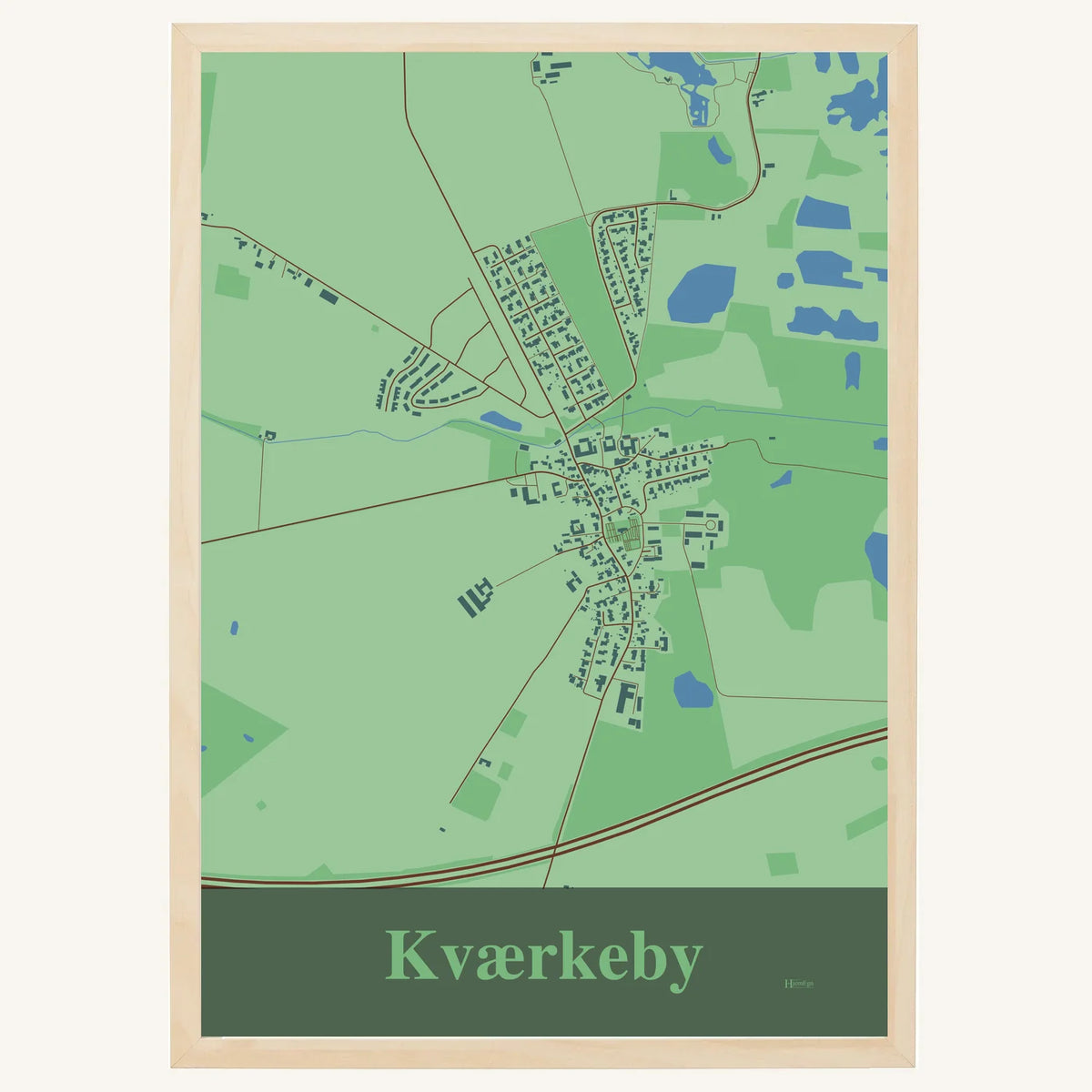 Kværkeby plakat – Firkantet 2026 – Lys pastel grøn