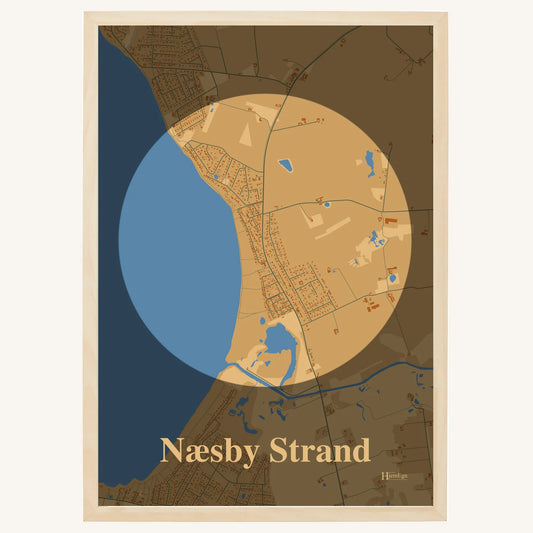 Næsby Strand Plakat – Lys pastel brun