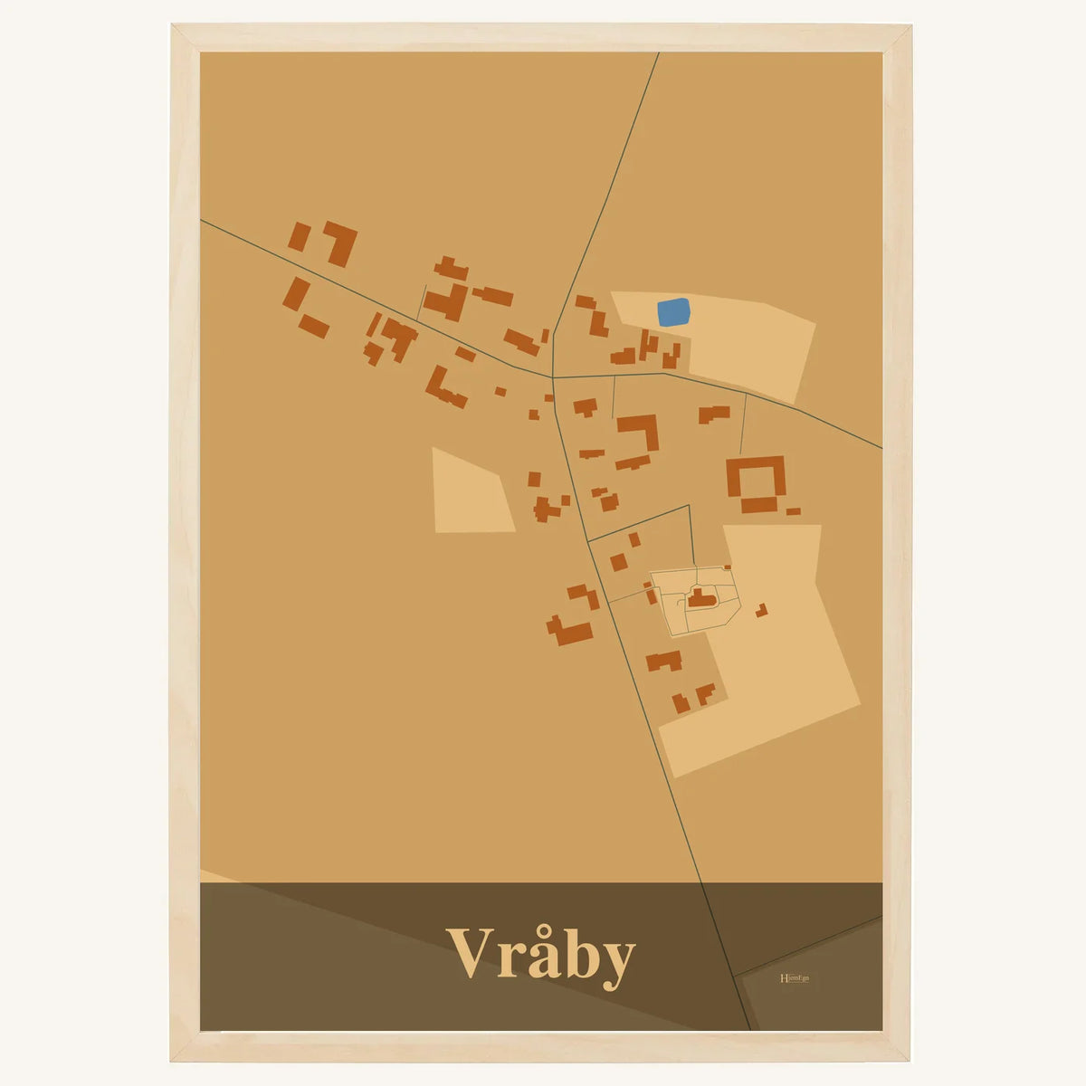 Vråby plakat – Firkantet 2026 – Lys pastel brun