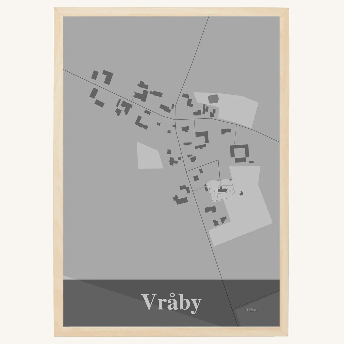 Vråby plakat – Firkantet 2026 – Lys pastel grå