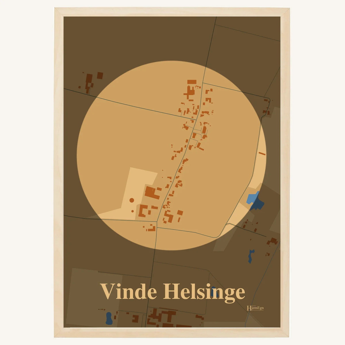 Vinde Helsinge plakat – Centrum 2026 – Lys pastel brun