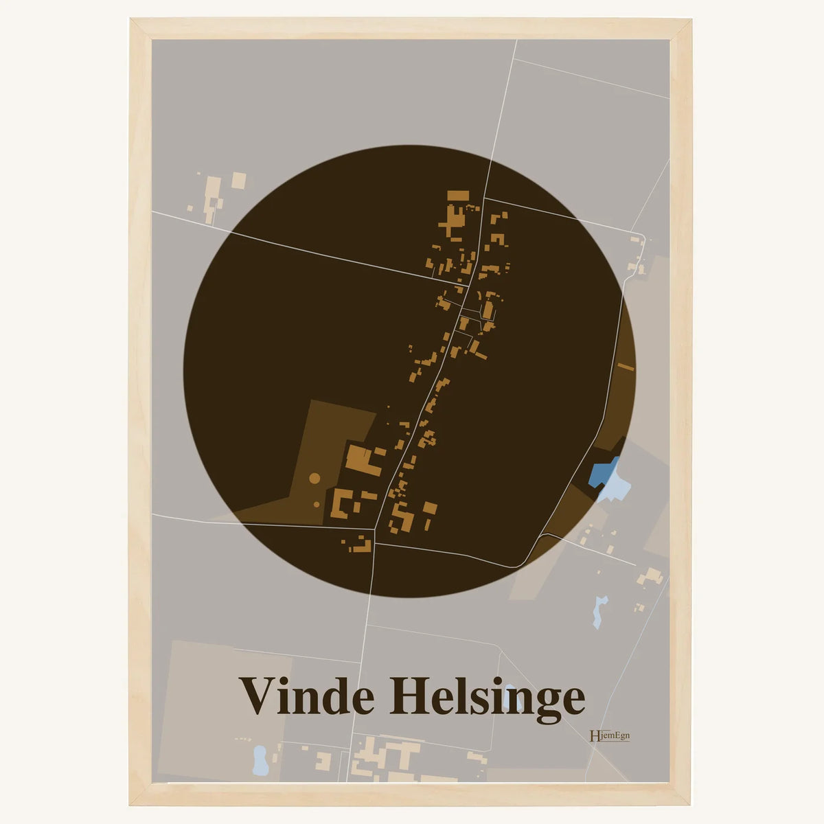 Vinde Helsinge plakat – Centrum 2026 – Mørk brun