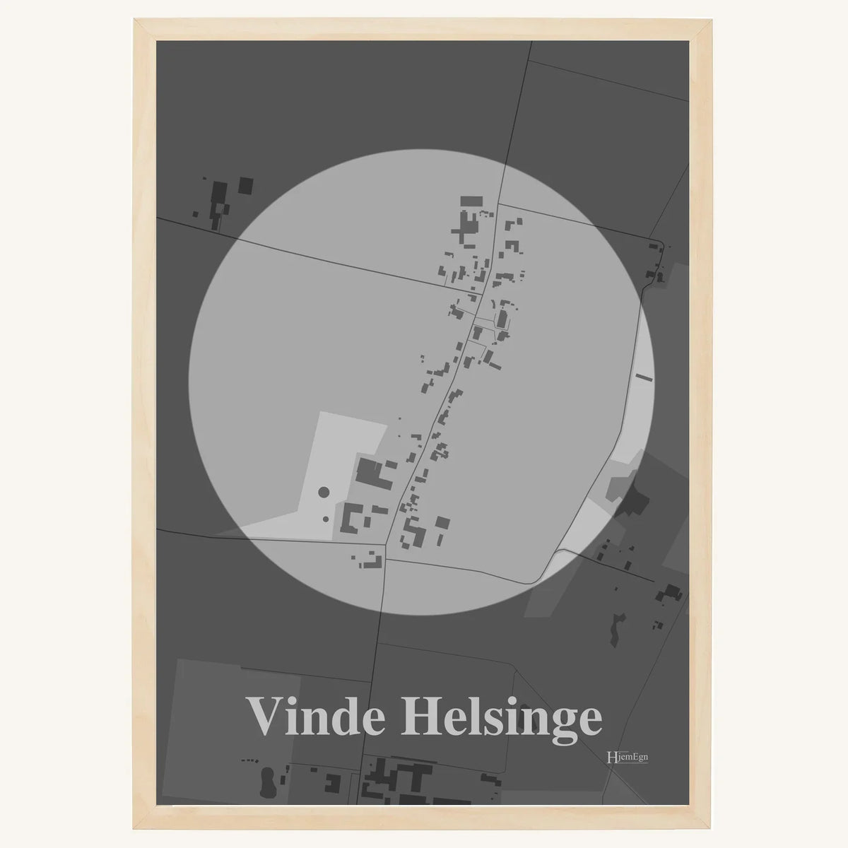 Vinde Helsinge plakat – Centrum 2026 – Lys pastel grå