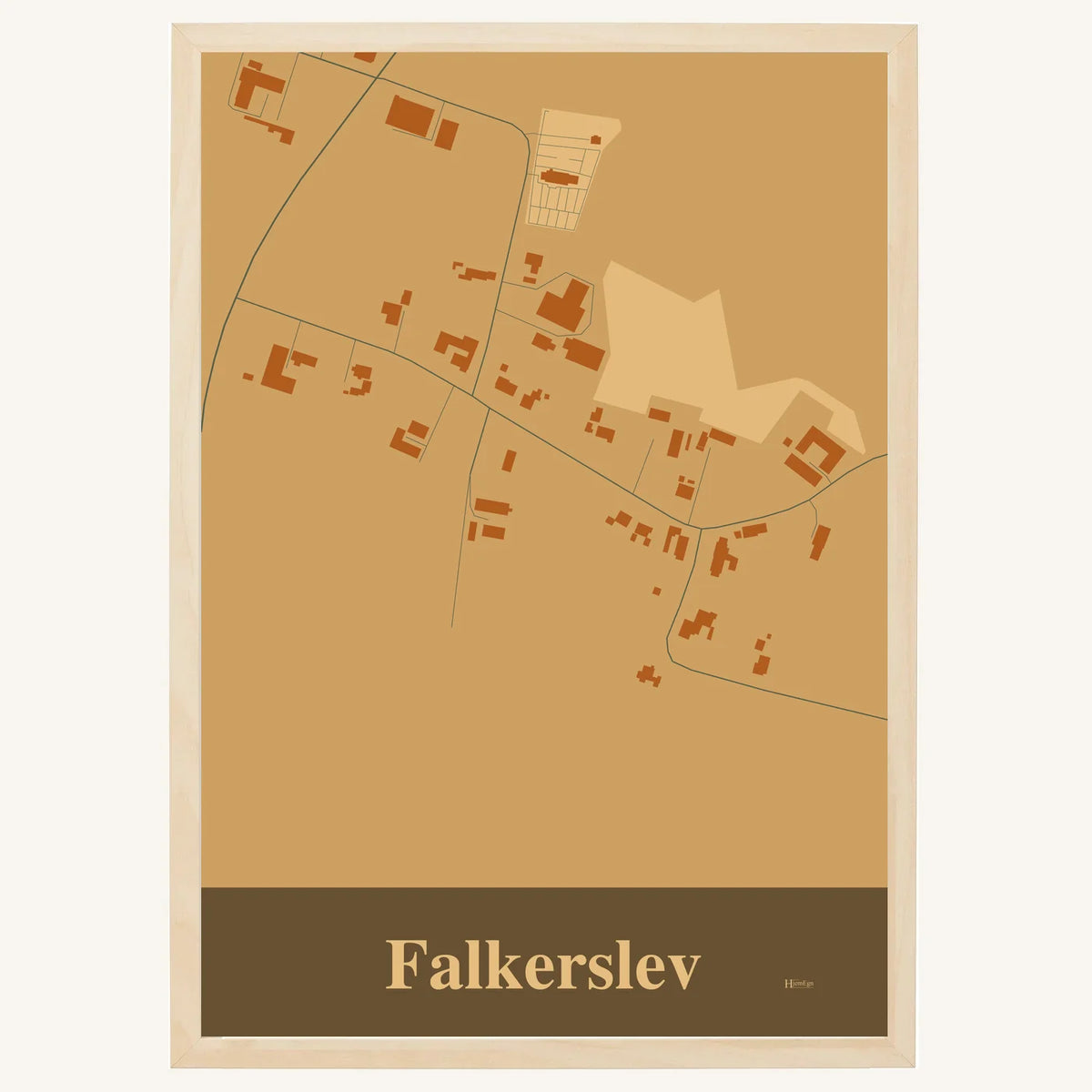 Falkerslev plakat – Firkantet 2026 – Lys pastel brun