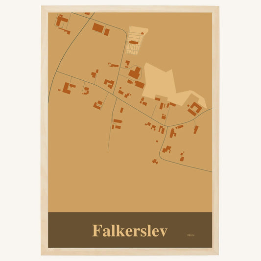 Falkerslev plakat – Firkantet 2026 – Lys pastel brun