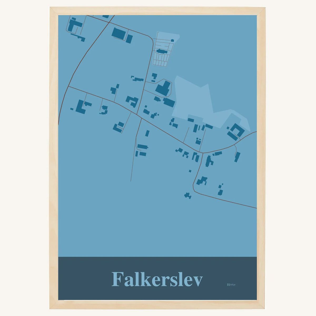 Falkerslev plakat – Firkantet 2026 – Lys pastel blå