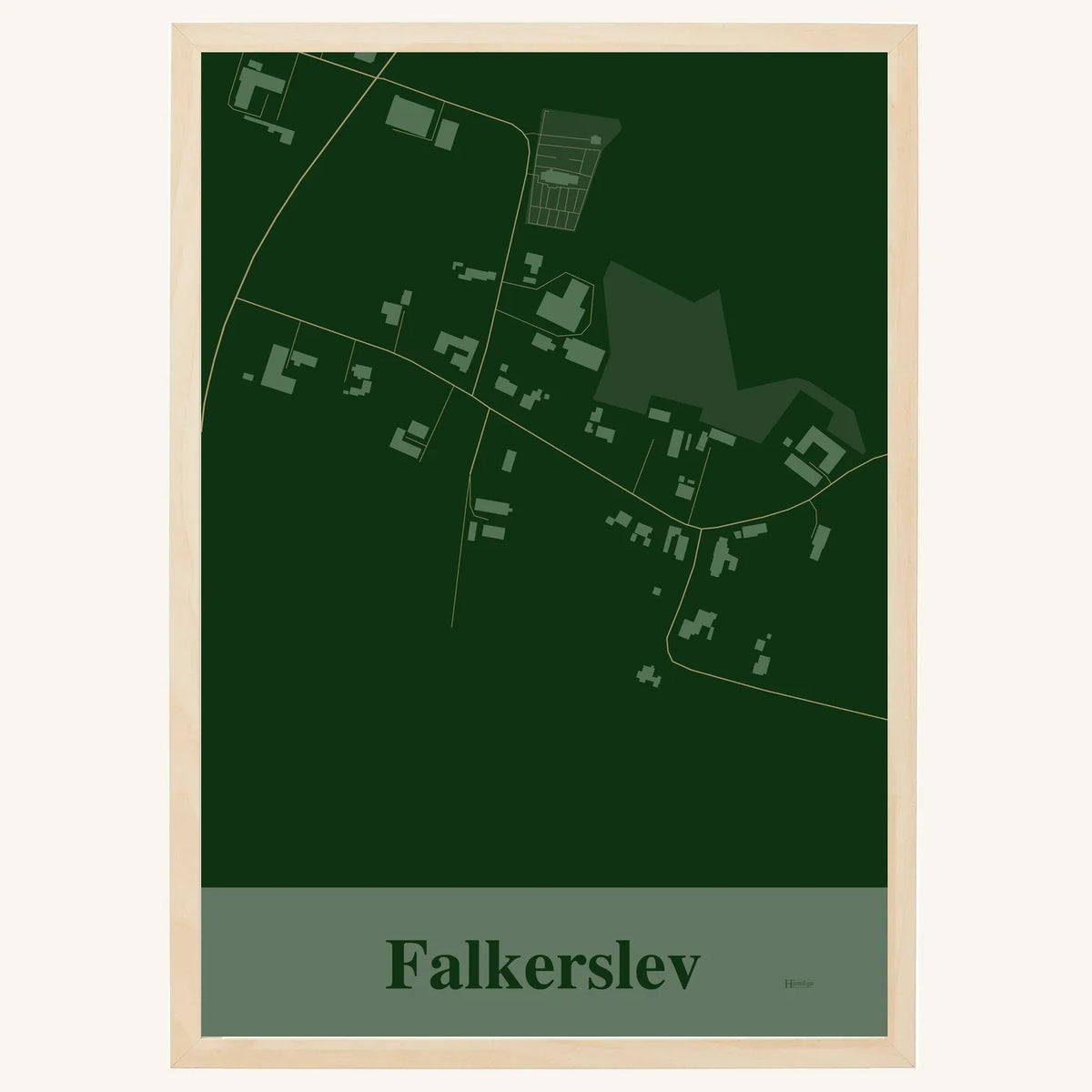 Falkerslev plakat – Firkantet 2026 – Mørk grøn