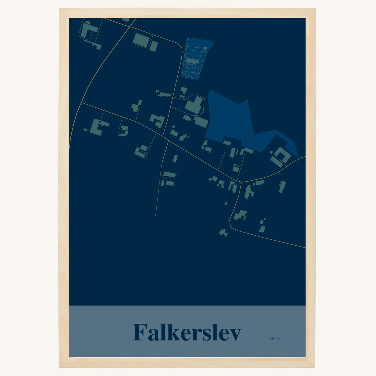 Falkerslev plakat – Firkantet 2026 – Mørk blå