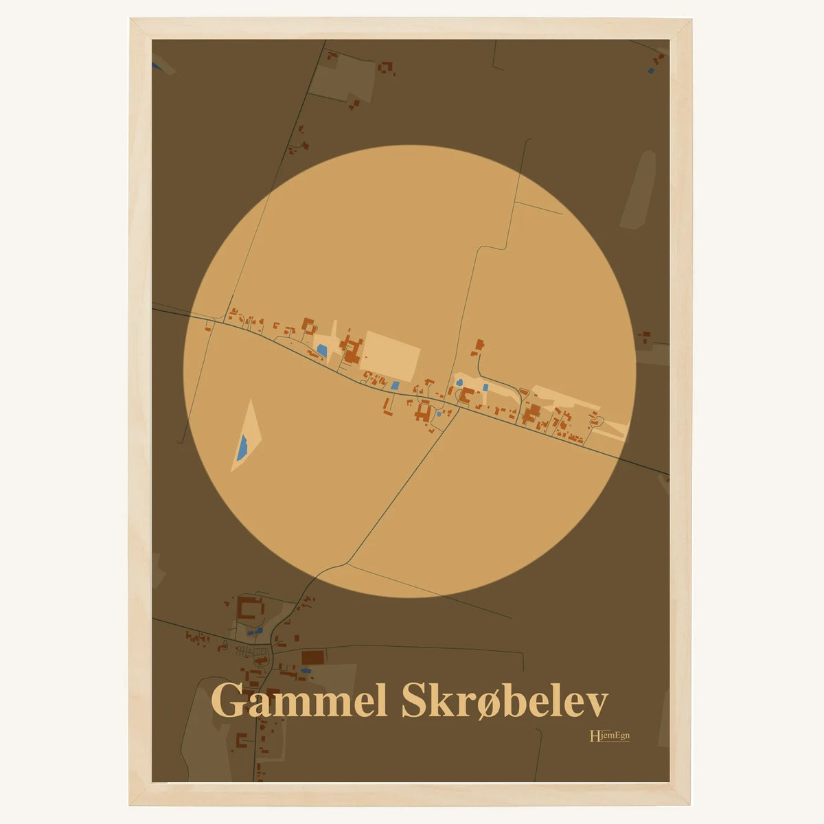 Gammel Skrøbelev plakat – Centrum 2026 – Lys pastel brun