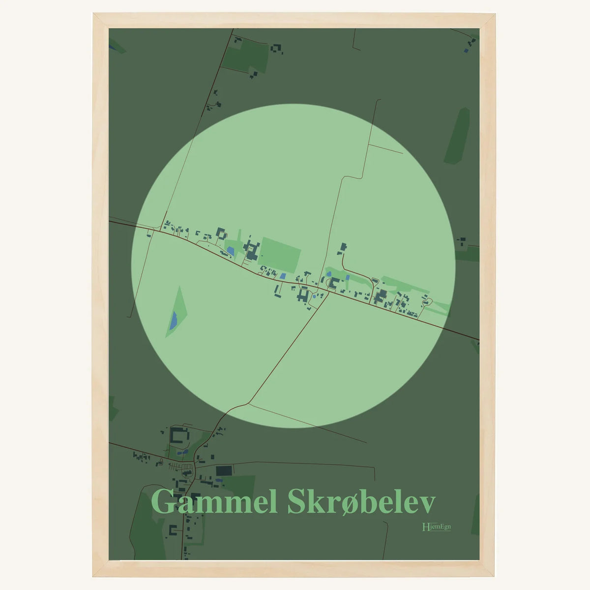 Gammel Skrøbelev plakat – Centrum 2026 – Lys pastel grøn