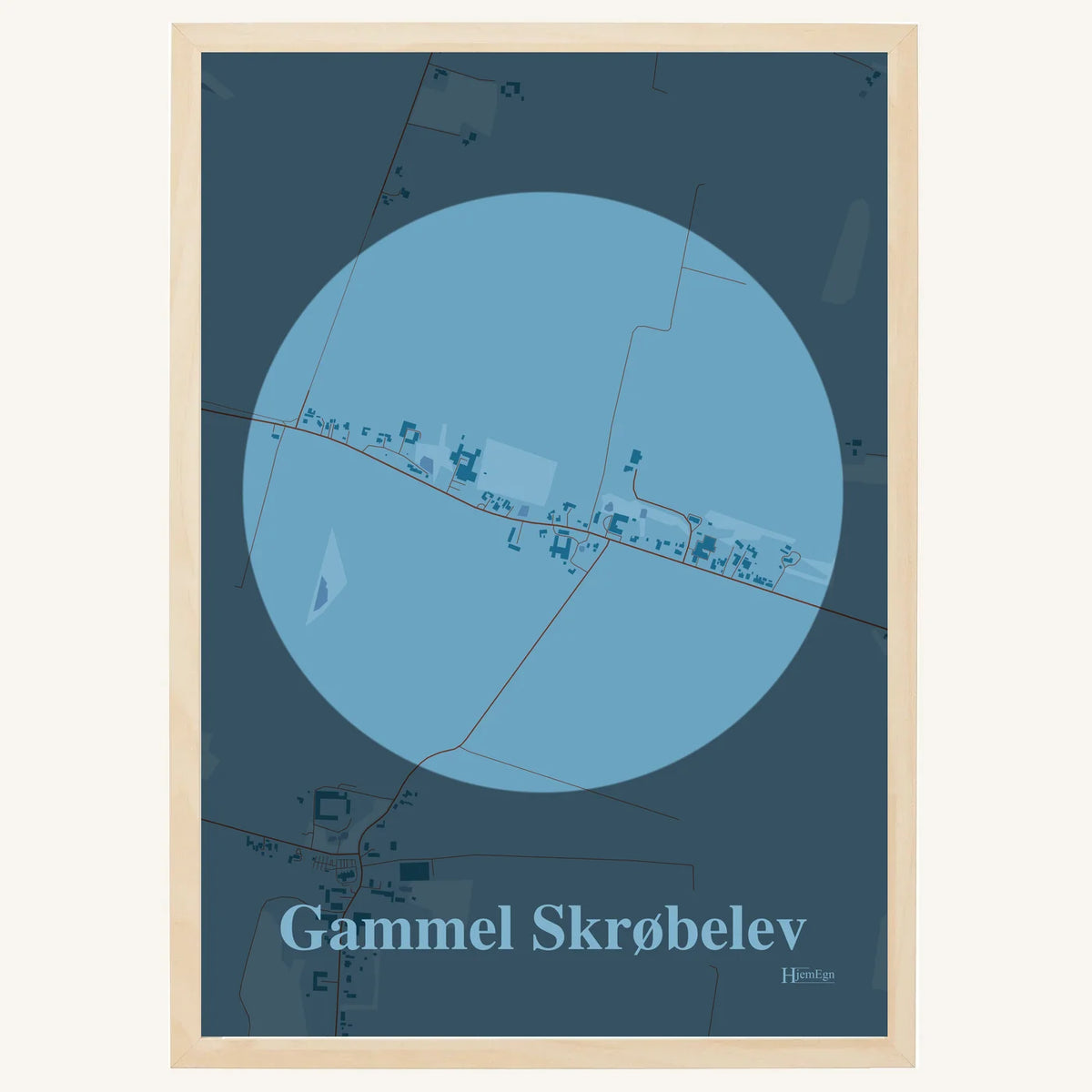 Gammel Skrøbelev plakat – Centrum 2026 – Lys pastel blå