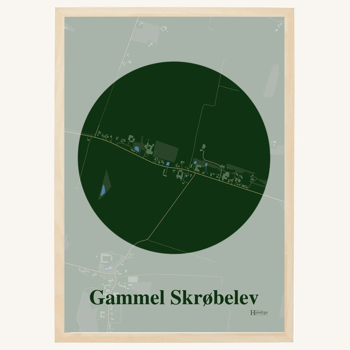 Gammel Skrøbelev plakat – Centrum 2026 – Mørk grøn