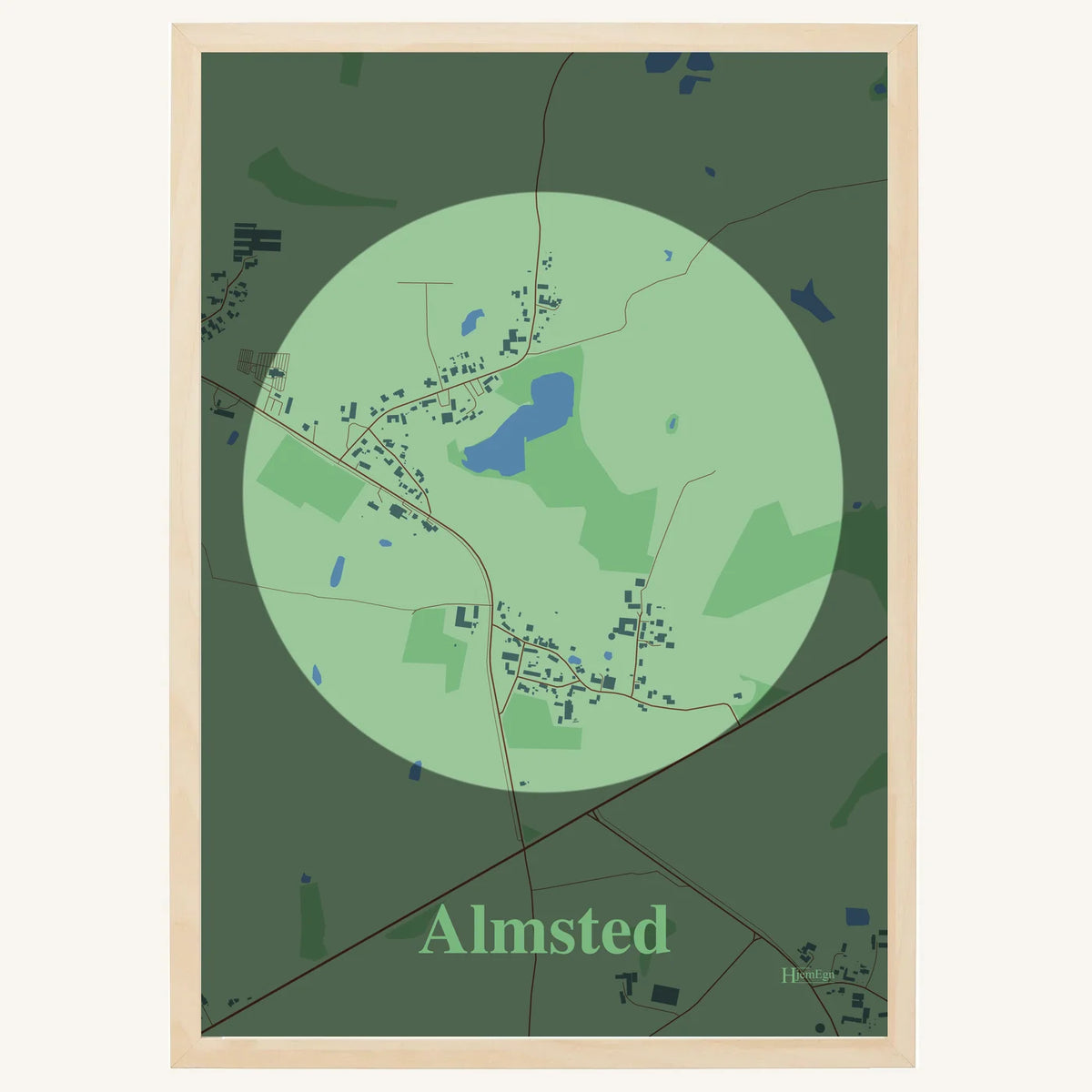 Almsted plakat – Centrum 2026 – Lys pastel grøn