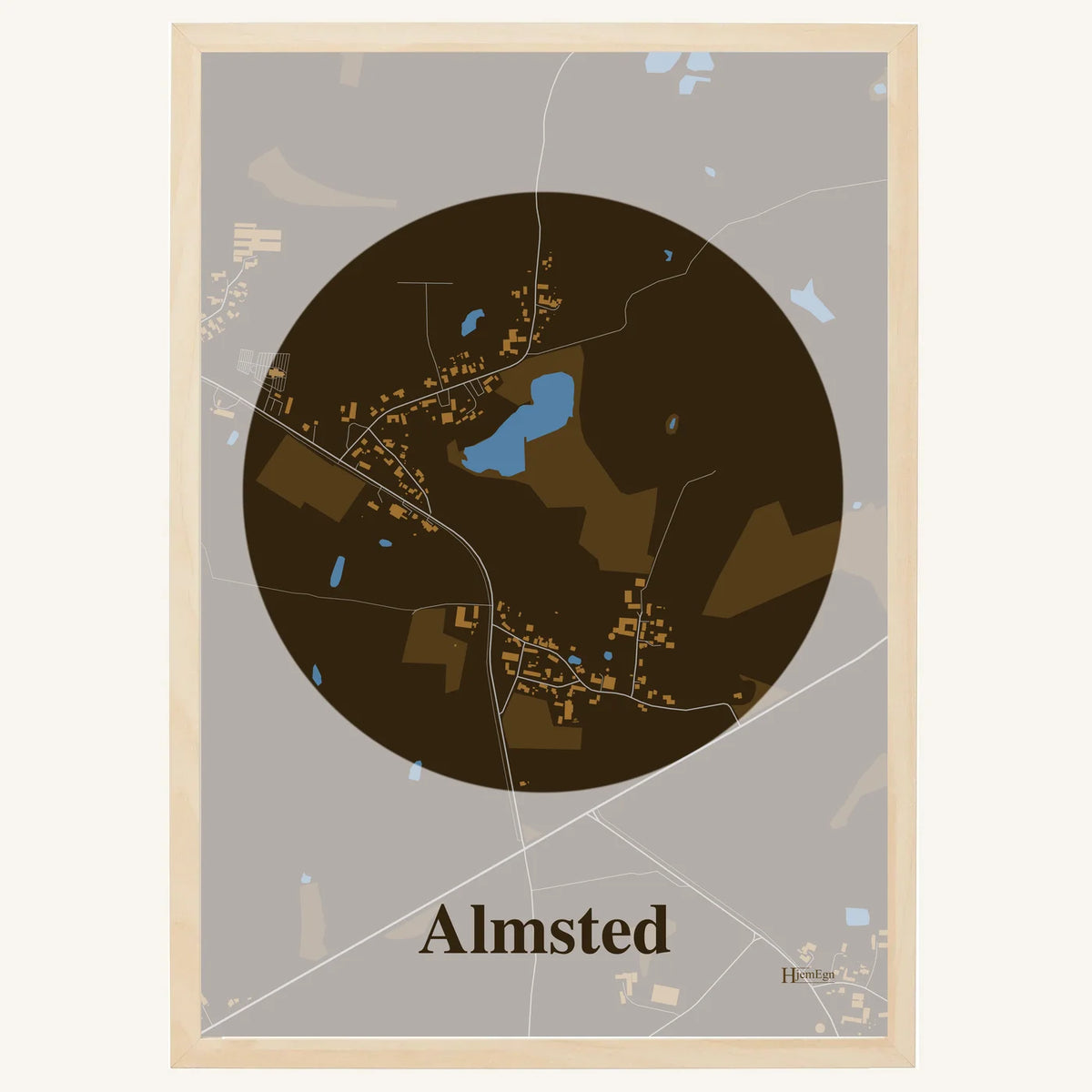 Almsted plakat – Centrum 2026 – Mørk brun