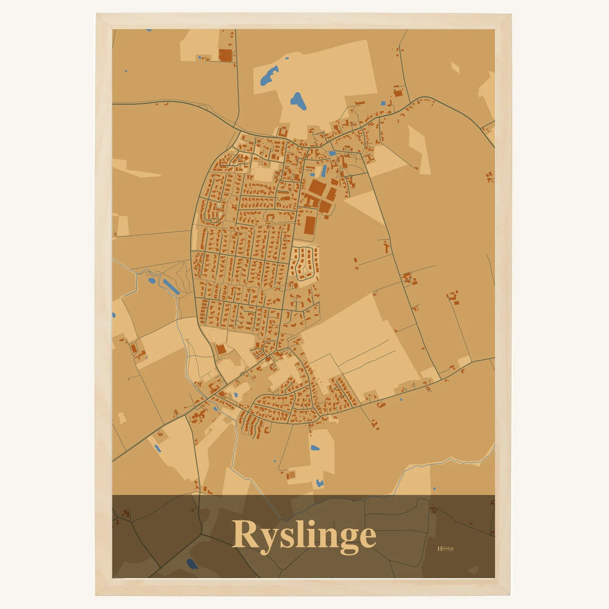 Ryslinge plakat – Firkantet 2026 – Lys pastel brun