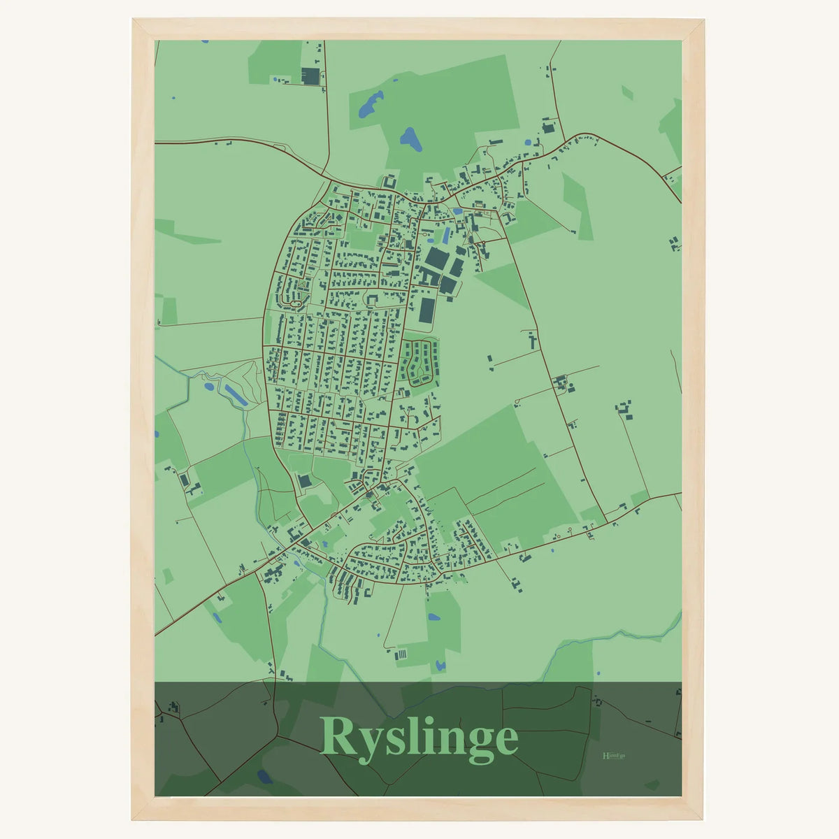 Ryslinge plakat – Firkantet 2026 – Lys pastel grøn