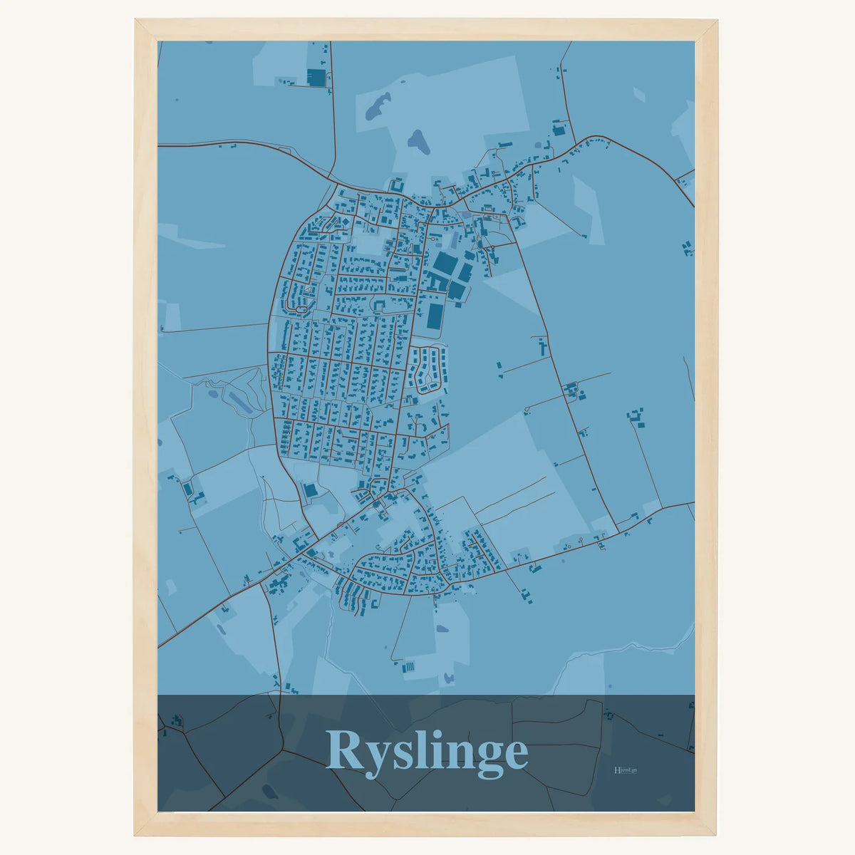 Ryslinge plakat – Firkantet 2026 – Lys pastel blå