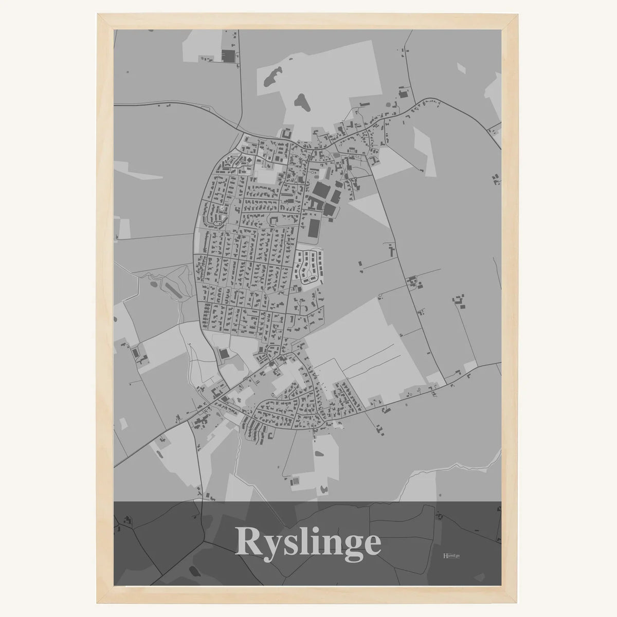 Ryslinge plakat – Firkantet 2026 – Lys pastel grå