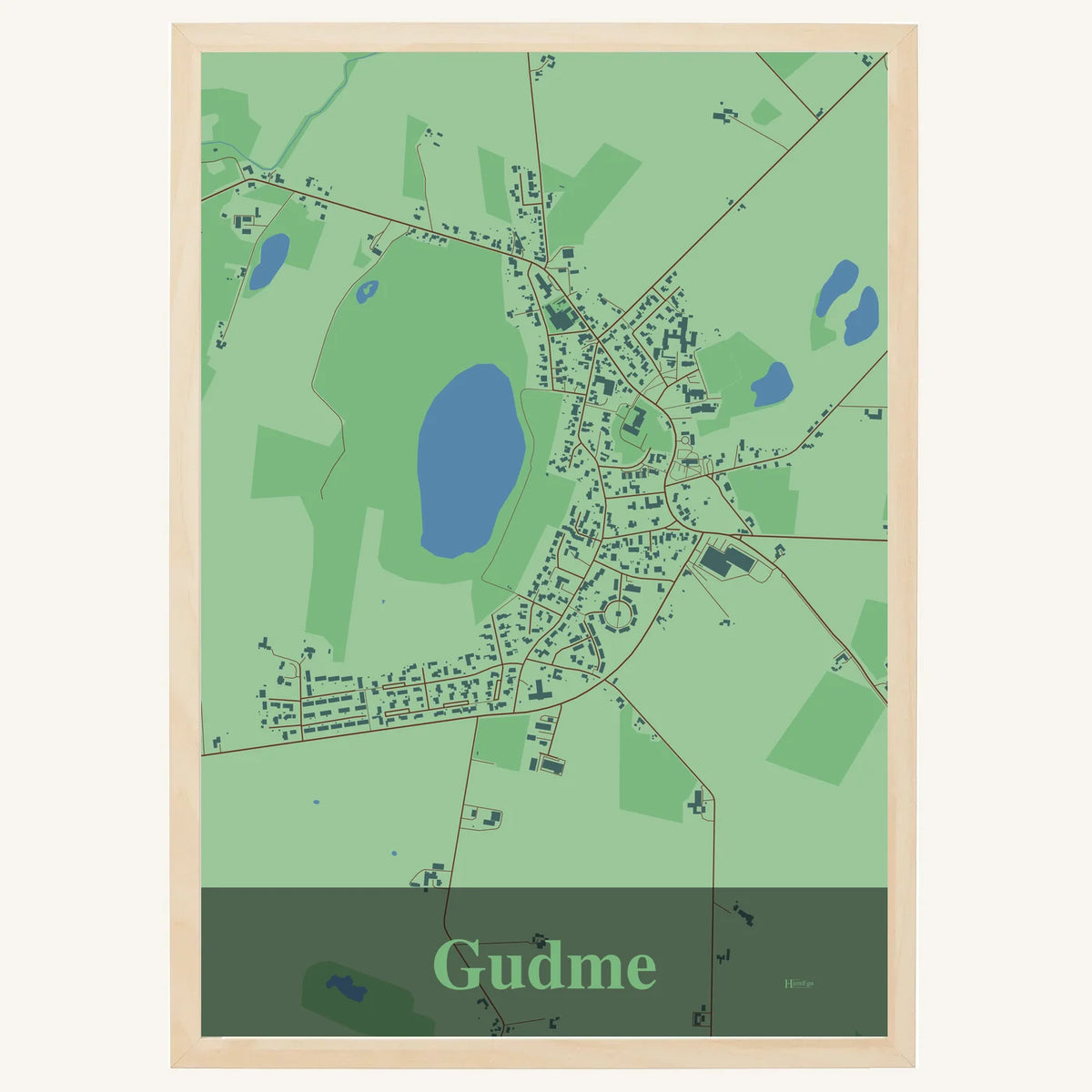 Gudme plakat – Firkantet 2026 – Lys pastel grøn