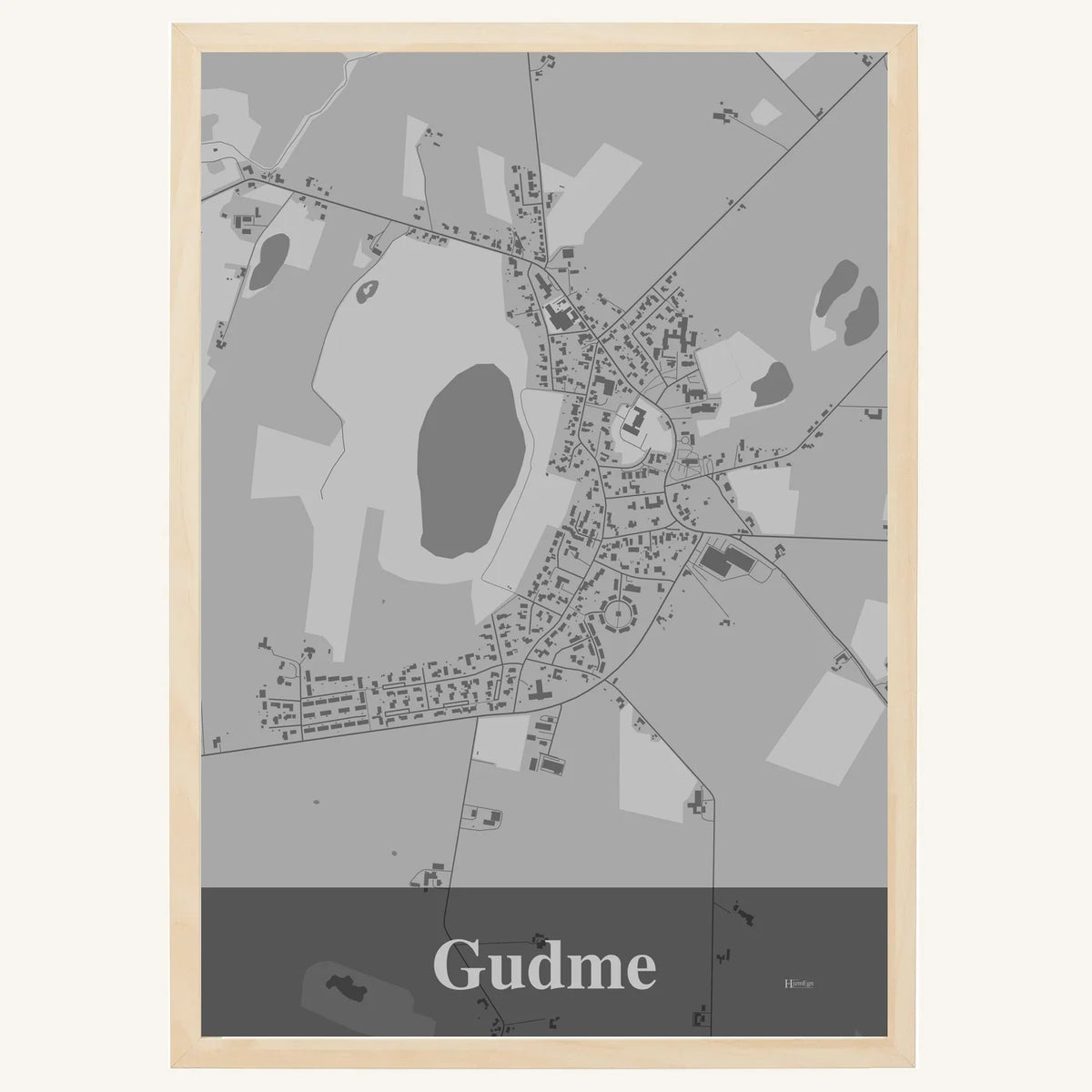 Gudme plakat – Firkantet 2026 – Lys pastel grå