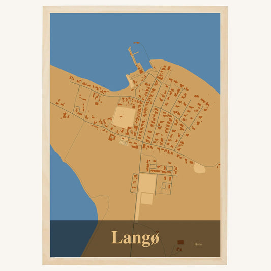 Langø plakat – Firkantet 2026 – Lys pastel brun