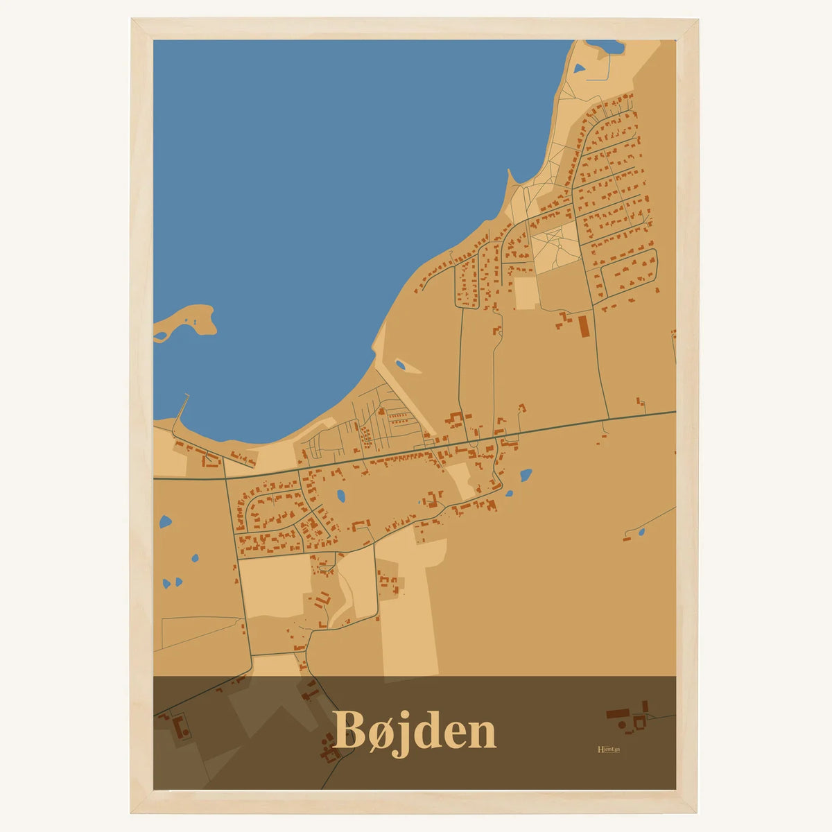 Bøjden plakat – Firkantet 2026 – Lys pastel brun