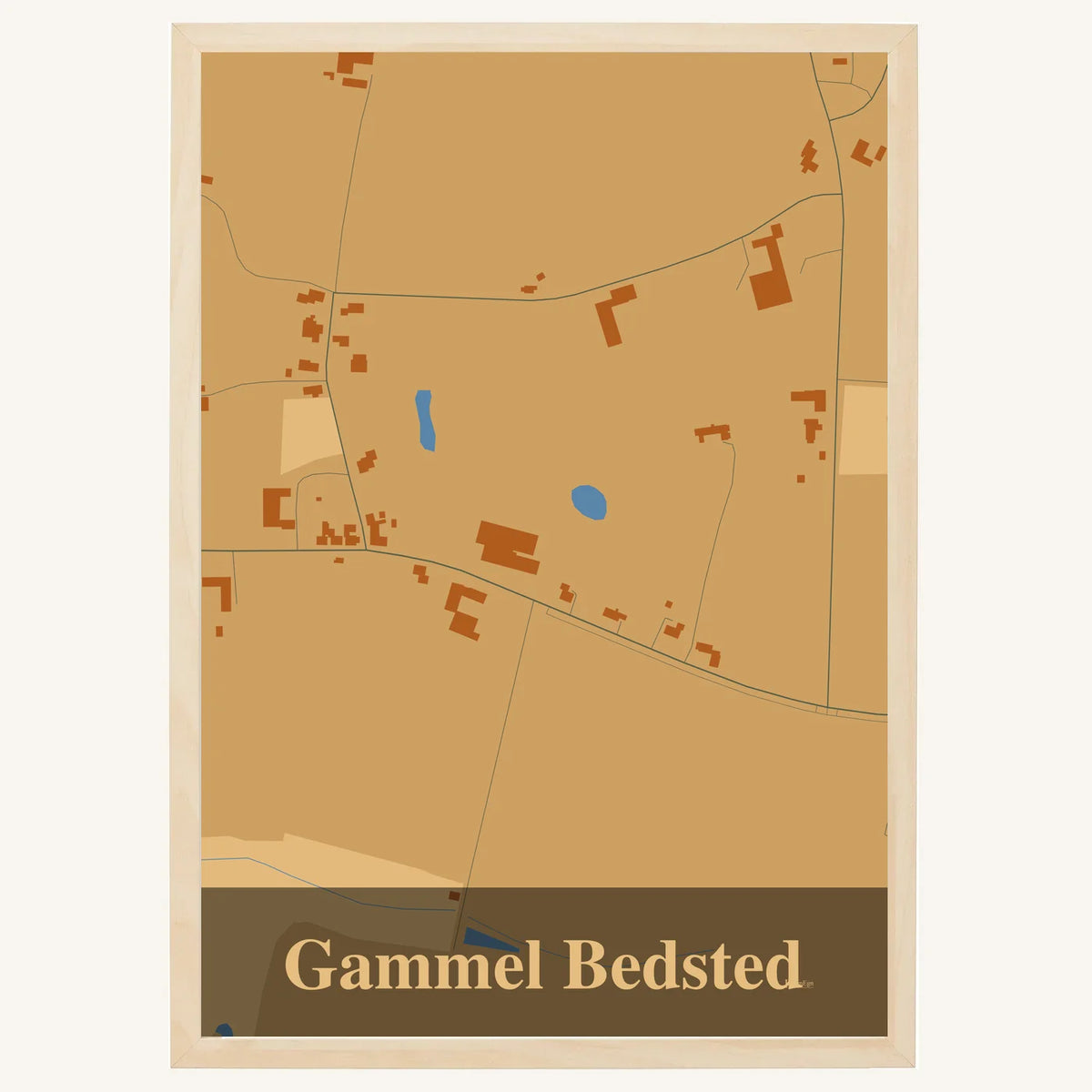 Gammel Bedsted plakat – Firkantet 2026 – Lys pastel brun
