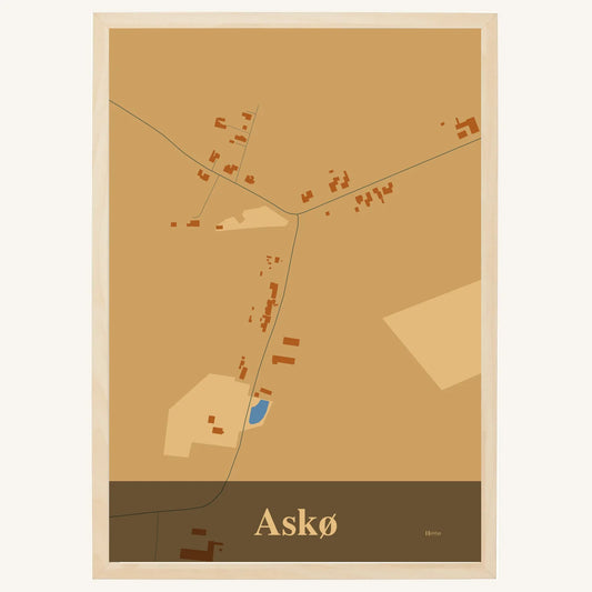 Askø plakat – Firkantet 2026 – Lys pastel brun