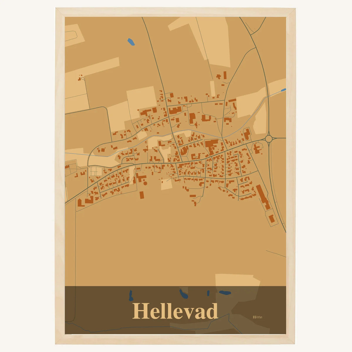 Hellevad plakat – Firkantet 2026 – Lys pastel brun
