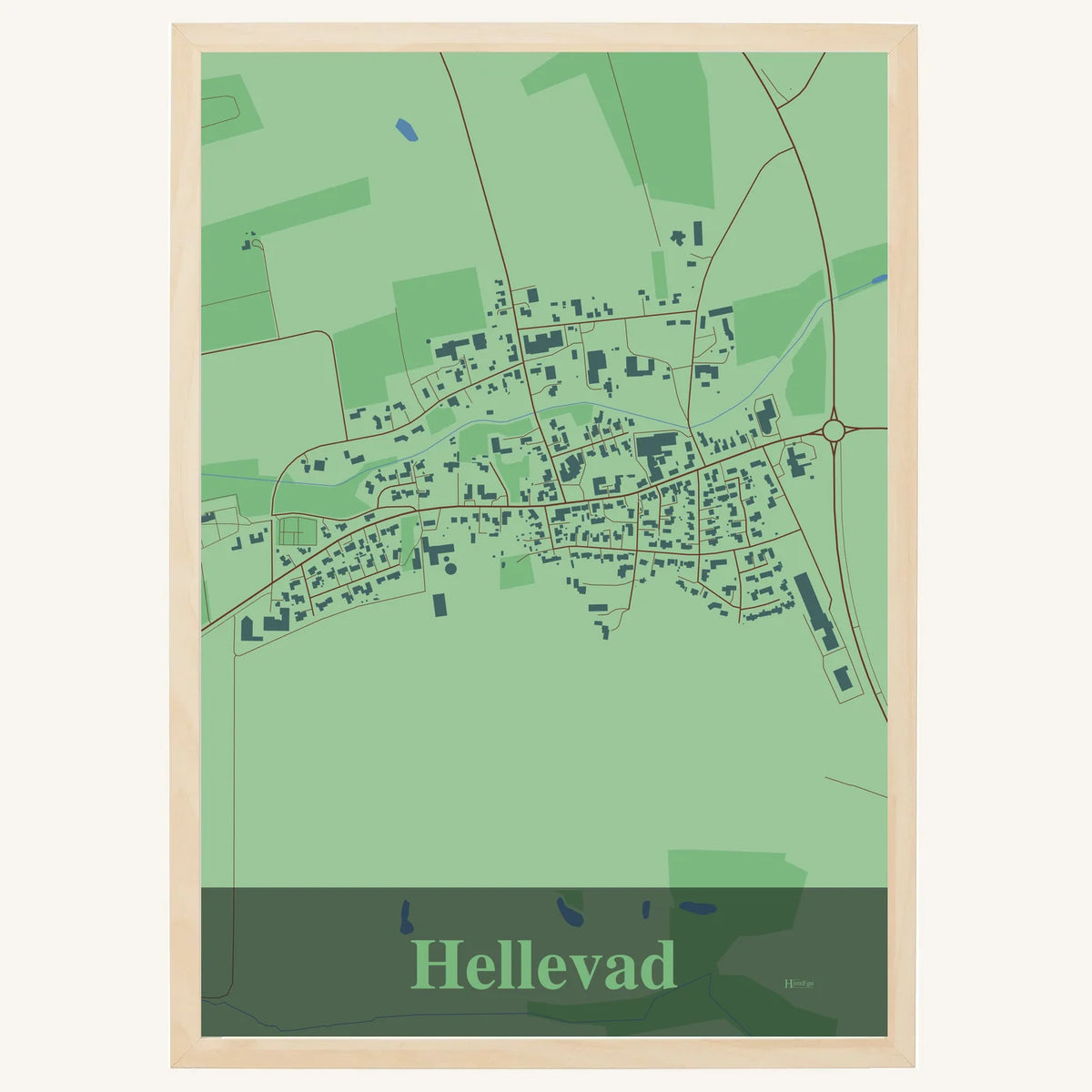 Hellevad plakat – Firkantet 2026 – Lys pastel grøn